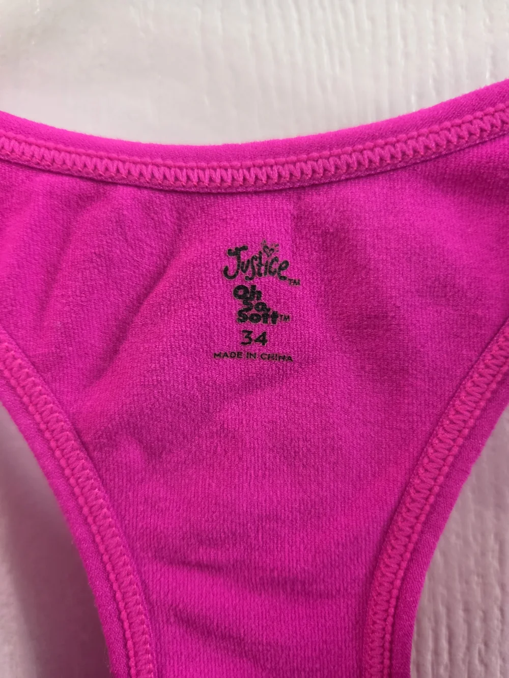 Justice Sport Girls' Pink Racerback Sports Bra Top